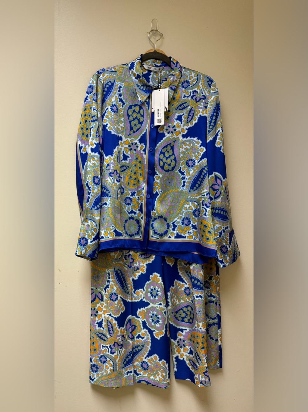 NwT🔷Zara Blue Paisley Two-Piece pants Set🔷